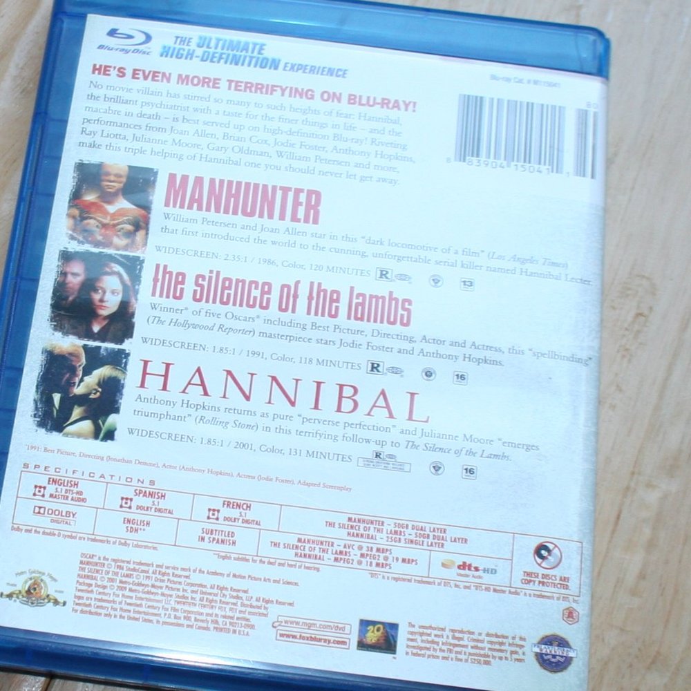 Blu-Ray The Hannibal Lecter Collection 3 Movies - Picture 4 of 6